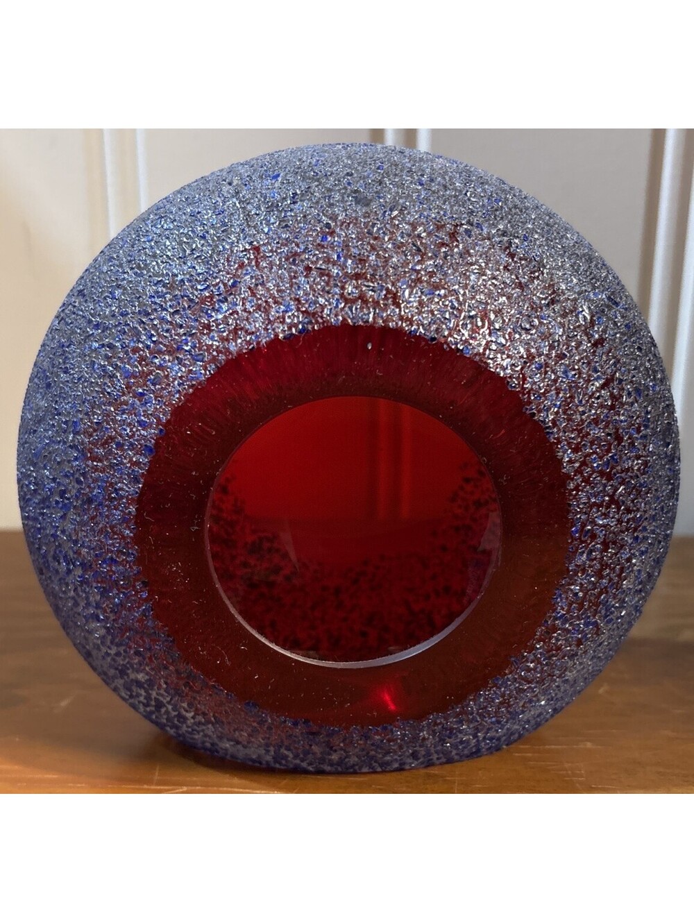VTG Alessandro Mandruzzato Murano Sommerso Art Glass Ruby Red Art Deco Decor